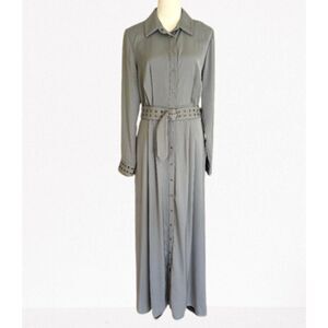 The Jetset Diaries Mod Maxi Shirt Dress Deep Olive Large